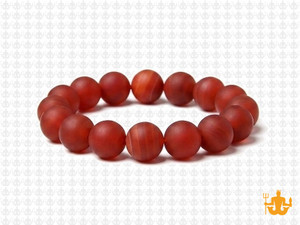 10mm Matte Red Agate Elastic Bracelet 7.5" heated [b4f10m]