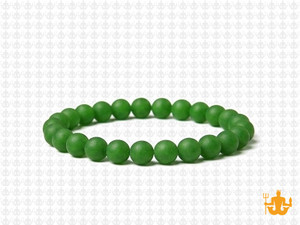 6mm Matte Green Agate Elastic Bracelet 7.5" dyed [b2f13m]