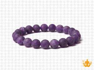 8mm Matte Purple Agate Elastic Bracelet 7.5" dyed [b3f14m]