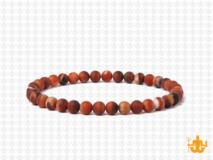4mm Matte Botswana Agate Elastic Bracelet 7.5" natural [b1f27m]