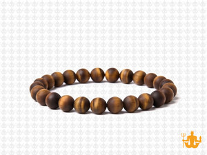 6mm Matte Yellow Tiger Eye Elastic Bracelet 7.5" dyed [b2g3ym]