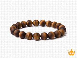 8mm Matte Yellow Tiger Eye Elastic Bracelet 7.5" dyed [b3g3ym]