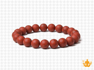 8mm Matte Red Jasper Elastic Bracelet 7.5" natural [b3r12m]