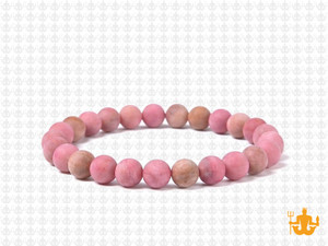 6mm Matte Pink Rhodonite Elastic Bracelet 7.5" natural [b2r15m]