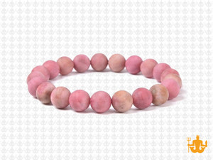 8mm Matte Pink Rhodonite Elastic Bracelet 7.5" natural [b3r15m]