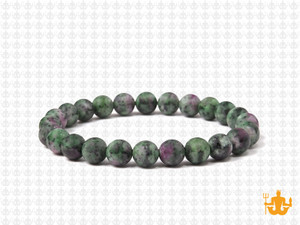 6mm Matte China Ruby Zoisite Elastic Bracelet 7.5" dyed [b2r1m]
