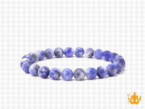 6mm Matte Sodalite Elastic Bracelet 7.5" natural [b2r24m]