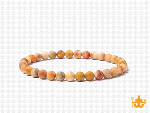 4mm Matte Crazy Lace Agate Elastic Bracelet 7.5" natural [b1r28m]
