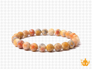 6mm Matte Crazy Lace Agate Elastic Bracelet 7.5" natural [b2r28m]