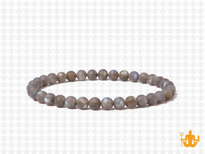 4mm Matte Labradorite Elastic Bracelet 7.5" natural [b1r40m]