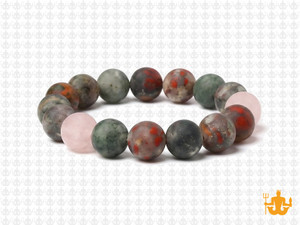 10mm Matte Africa Blood Agate Elastic Bracelet 7.5" natural [b4r71m]