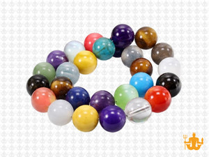 10mm Mix Stones Round Beads 15.5" dyed [10x99a]