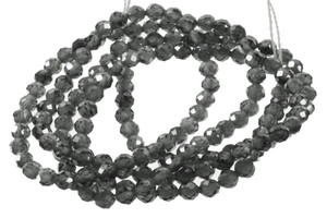 3mm Gray Crystal Glass Faceted Beads 15.5" 140-150pcs. [u23a]
