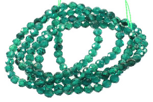 3mm Emerald Crystal Glass Faceted Beads 15.5" 140-150pcs. [u23v]