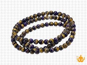 4mm Golden & Purple Tiger Eye Round Beads 15.5" heated [4g3yp]