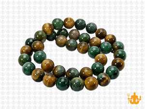 8mm Golden & Green Tiger Eye Round Beads 15.5" heated [8g3yg]