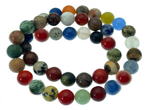 8mm Mix Stones Round Beads 15.5" Natural [8x99b]