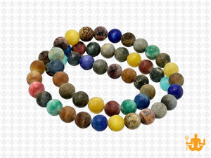 8mm Mix Stones Round Beads 15.5" Natural [8x99b]