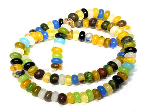 4mm Mix Gemstone Rondelle Beads 15.5" natural [s641]
