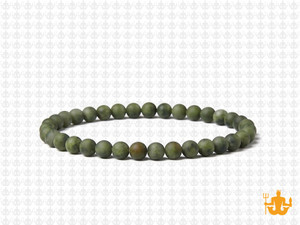 4mm Matte Nephrite Jade elastic Bracelet [b1a18m]