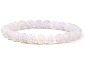 4mm Matte Crystal Elastic Bracelet 7.5" synthetic [b3a5m]