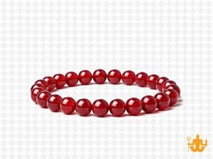 6mm Coral Quartz Elastic Bracelet 7.5" synthetic [b2a77]