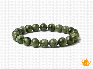 8mm Nephrite Jade elastic Bracelet [b3a18]