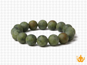 10mm Matte Nephrite Jade elastic Bracelet [b4a18m]