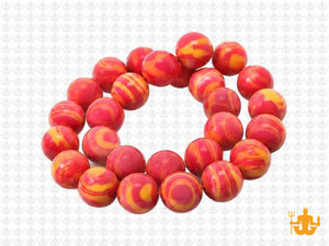 10mm Matte Orange Lace Malachite Round Beads 15.5" synthetic [10r49hm]