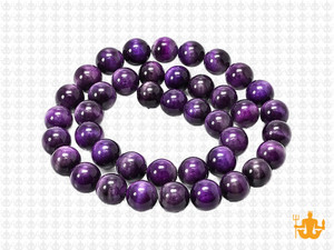 8mm Purple Tiger Eye Round Beads 15.5" dyed [8g3p]