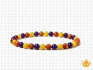 4mm Mix Agate & Jade Elastic Bracelet 7.5" dyed [b1s4]