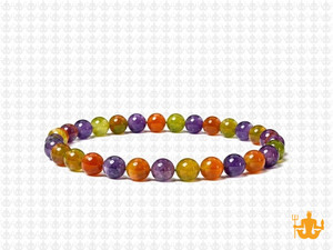 4mm Mix Jade Elastic Bracelet 7.5" dyed [b1s7]