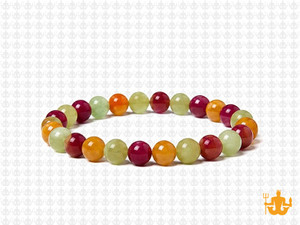 6mm Mix Jade Elastic Bracelet 7.5" dyed [b2s10]