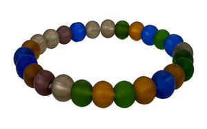 6mm Mix Matte Quartz Elastic Bracelet 7.5" synthetic [b2s13]