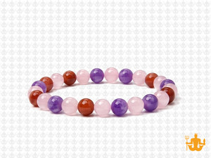 6mm Mix Agate & Jade Elastic Bracelet 7.5" dyed [b2s26]