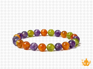 6mm Mix Jade Elastic Bracelet 7.5" dyed [b2s7]