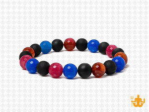 8mm Mix Jade Elastic Bracelet 7.5" dyed [b3s40]