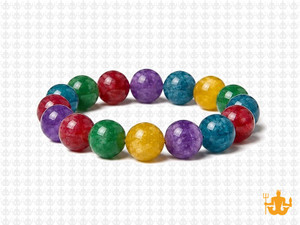 10mm Mix Agate & Jade Elastic Bracelet 7.5" dyed [b4s15]