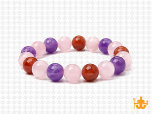 10mm Mix Agate & Jade Elastic Bracelet 7.5" dyed [b4s26]