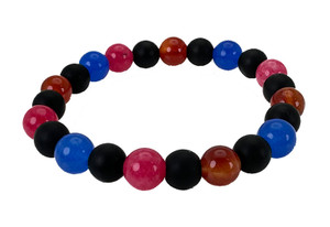 10mm Mix Jade Elastic Bracelet 7.5" dyed [b4s40]