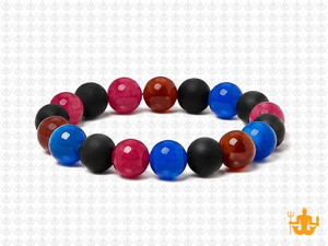 10mm Mix Jade Elastic Bracelet 7.5" dyed [b4s40]