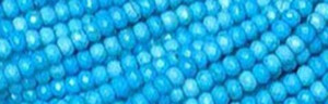 4mm Turquoise Faceted Rondelle Beads 15.5" [v0312]