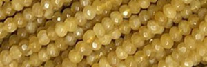 4mm Yellow Chalcedony dyed Faceted Rondelle Beads 15.5" [v0334]