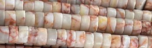 4mm Red Moss Agate Heishi Beads 15.5" [v0423]