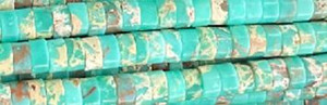 4mm Green Sea Sediment Heishi Beads 15.5" [v0459]