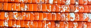 4mm Orange Sea Sediment Heishi Beads 15.5" [v0460]