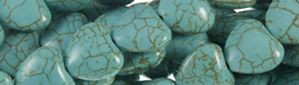 16mm Turquoise Heart Beads 15.5" [v0648]