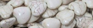 16mm White Turquoise Heart Beads t6w16 15.5" [v0653]