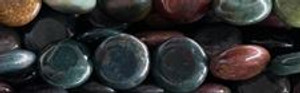 15mm Blood Agate Puff Coin Beads 15.5" [v0714]