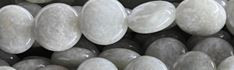 15mm Gray Jade Puff Coin Beads 15.5" [v0715]